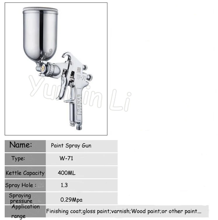 1,3 мм сопла пневматические Краски пистолет высокое распыление бытовые украшения Краски пистолет Профессиональный Краски ing пистолет W-71