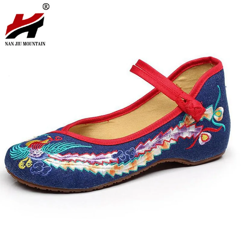 

Plus Size 41 Shoes Woman Fashion Chinese Casual Flats For Women Flower Embroidered Mary Janes Cloth Walking Shoes Women Flats