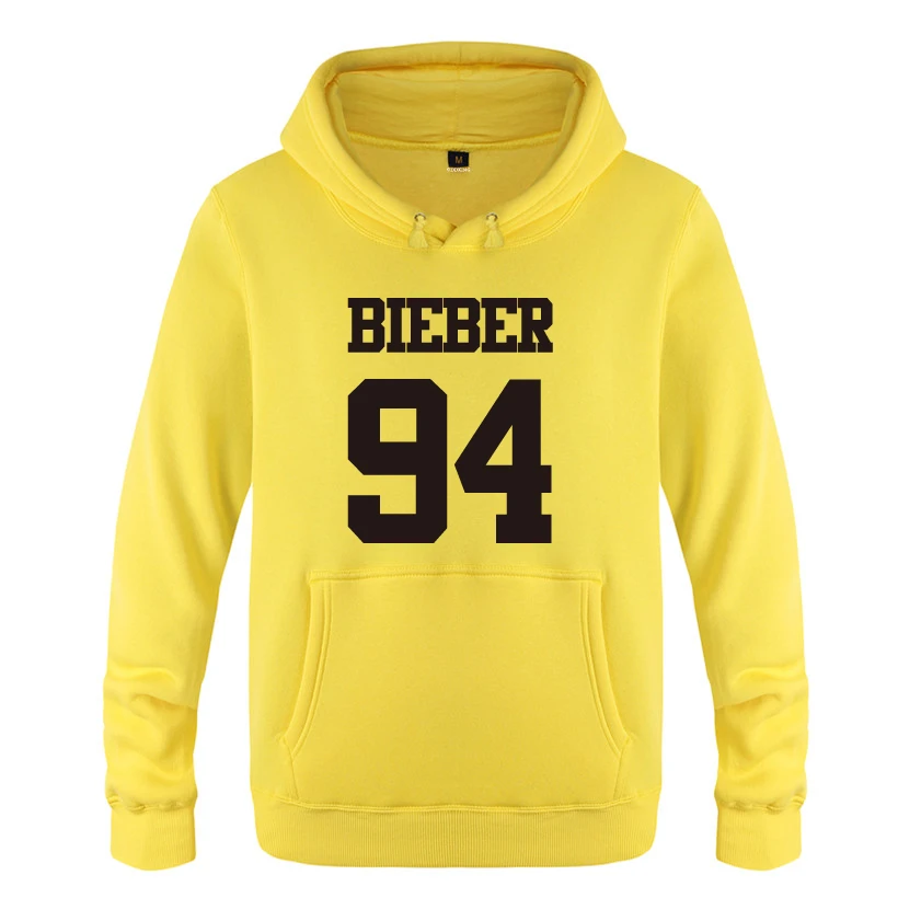 Justin Bieber 94 Rock Hip Hop Music Hoodies Men 2018 Men's Pullover Fleece Hooded Sweatshirts