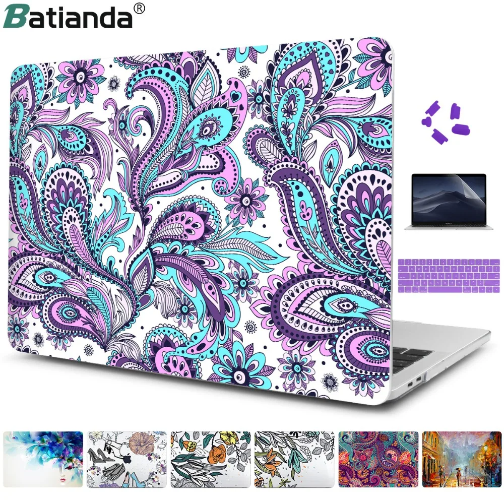 Printed Hard Case for Apple MacBook pro 13 2016 Case New with Touch Bar A1706 /without Touch Bar A1708 Laptop Hard Cover Paisley
