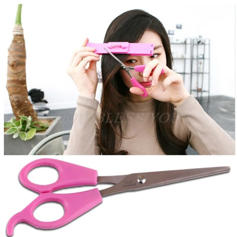

2Pcs Hair Scissors Tools Bangs Clip Trimmer Clipper Hand Cut Bangs Cutter Tool Hair Scissors
