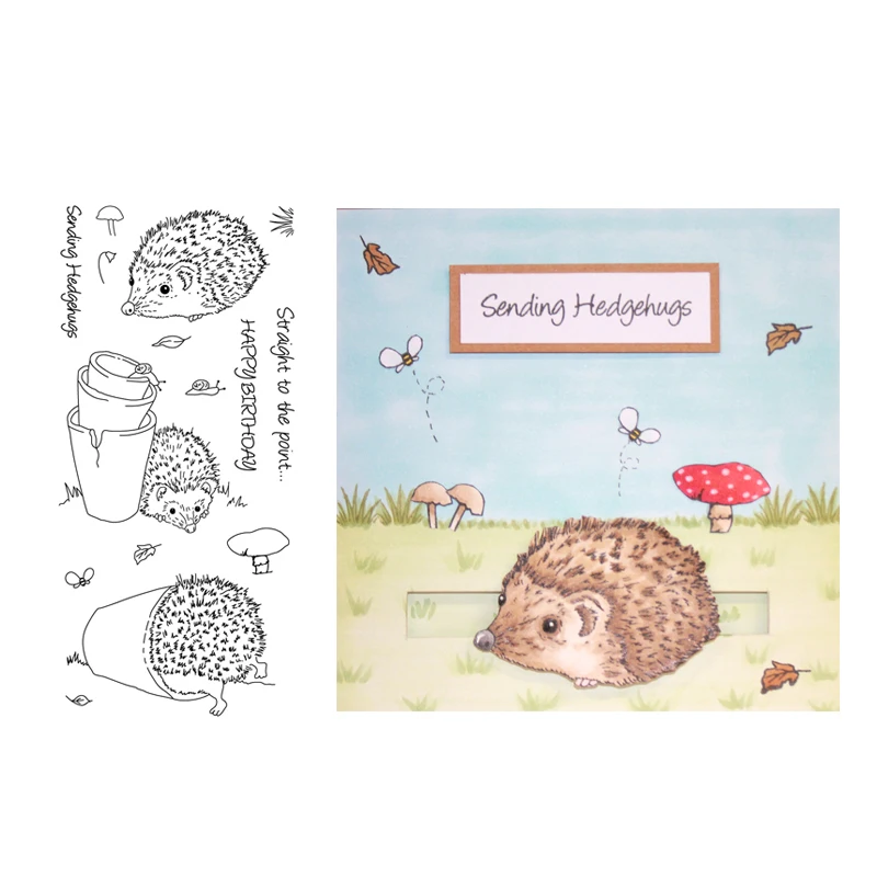 

Hedgehogs Clear Silicone Stamp/Seal for DIY scrapbooking/photo album Decorative clear stamp sheets