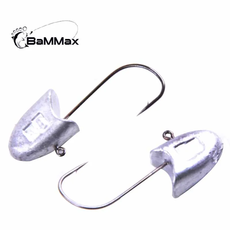 Bammax fishing hook 5pcs 3.5g 2.5cm 5.0g 2.6cm Jig head Lead hook carp fishing Soft Lure worm Jigging Hooks fishing accessories