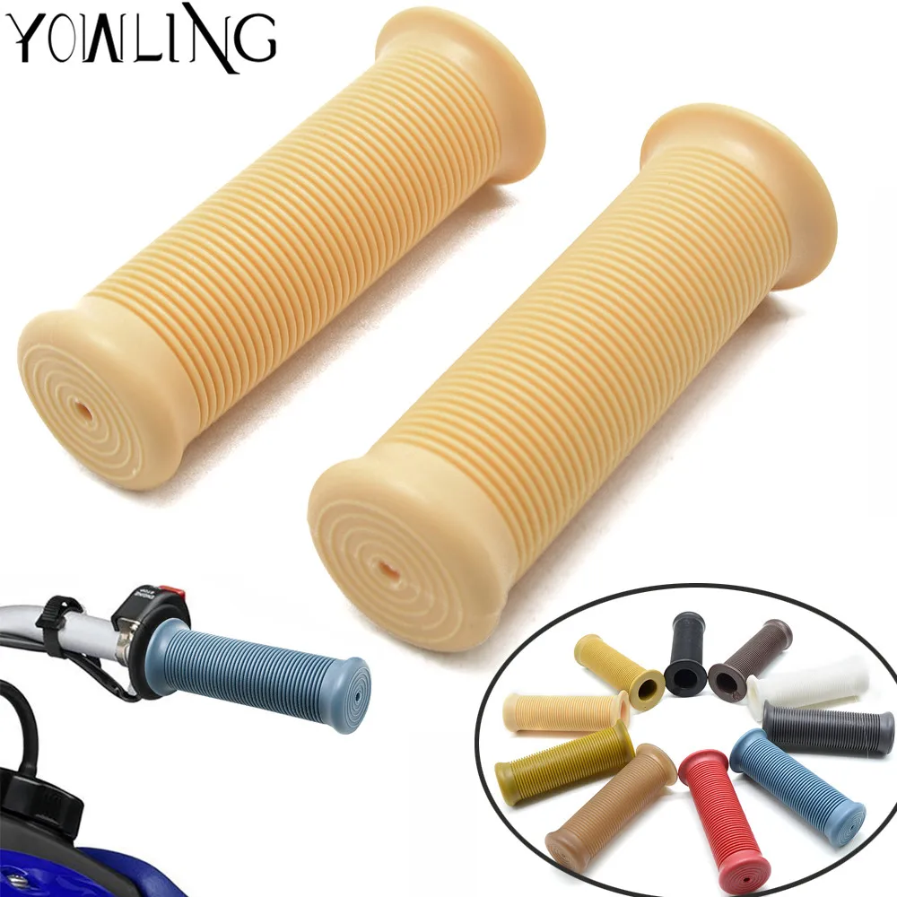 1 Pair 25mm 28mm Vintage Handle Grips Motorcycle Universal Rubber