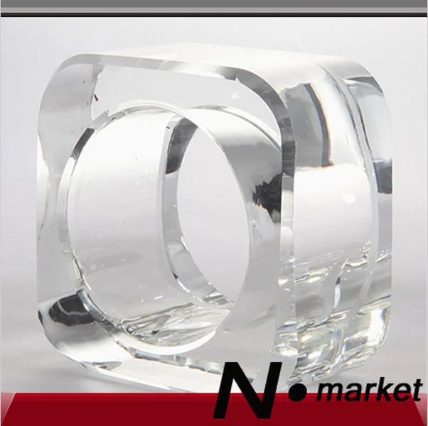 Factory Wholesale New Arrival Square Transparent Napkin Holders Wedding