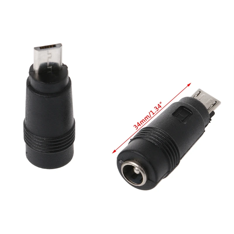 

5 Pcs 5.5x2.1mm Female Jack to Micro USB Male Plug DC Power Connector Adapter