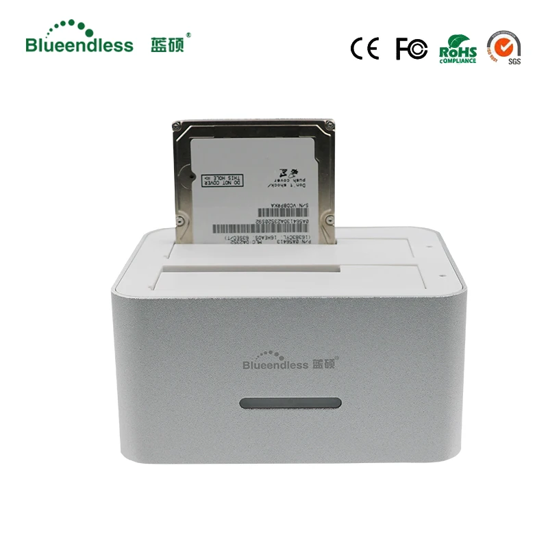 

Plastic silver double dock usb3.0 to sata hdd ssd case hdd box For 2.5" /3.5" to 6TB per with Clone tray
