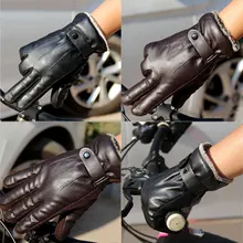 Unisex New Men's PU Leather Winter Super Driving Winter Thermal Warm Motorcycle Gloves Cashmere Cashmere Wonderful Gift