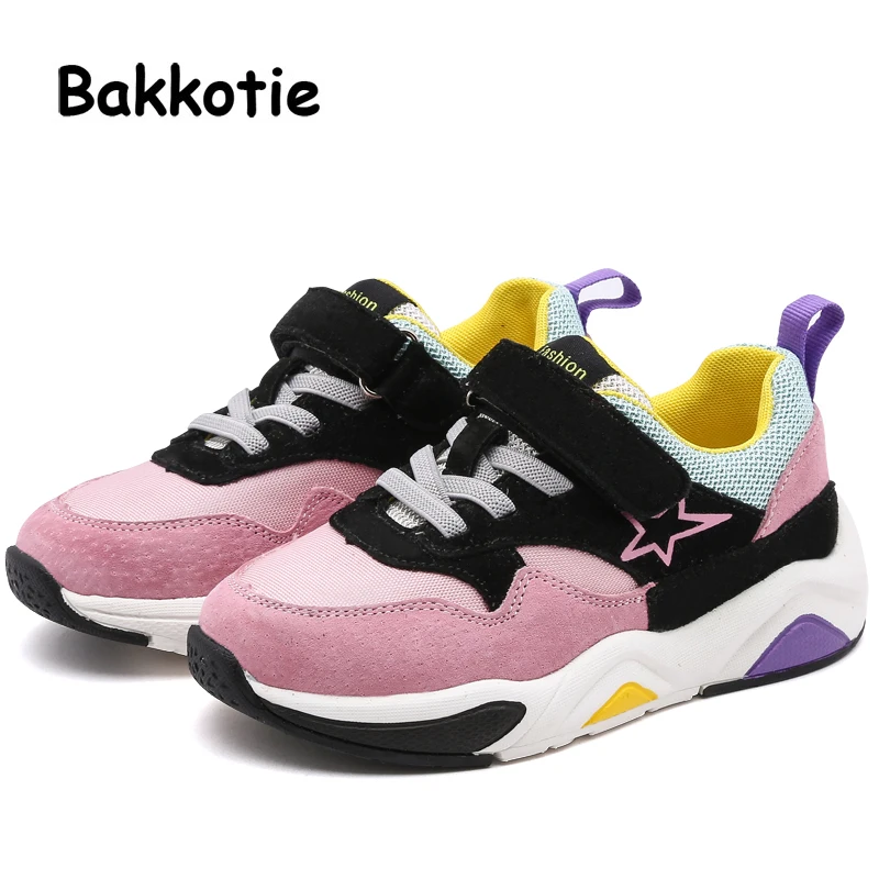 

Bakkotie Fashion Spring Kids Genuine Leather Sport Shoes Children Mesh Casual Sneakers Girls Black Shoes Baby Boys Brand Shoes