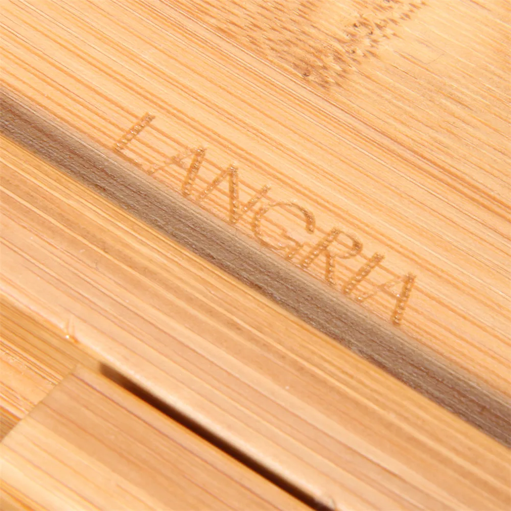 LANGRIA Bamboo BathtubTray Handcrafted Bath Tray Bathroom Shelves bathtub caddy bath caddy Bath Rack Bathroom Storage Stand Tray6
