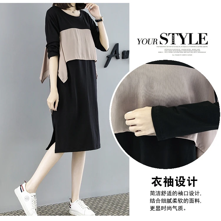 Anti-sneaked Breastfeeding Dress 2019 Autumn New Maternity Clothes Long Nursing Dress Feeding Clothes for Pregnant Women QL376