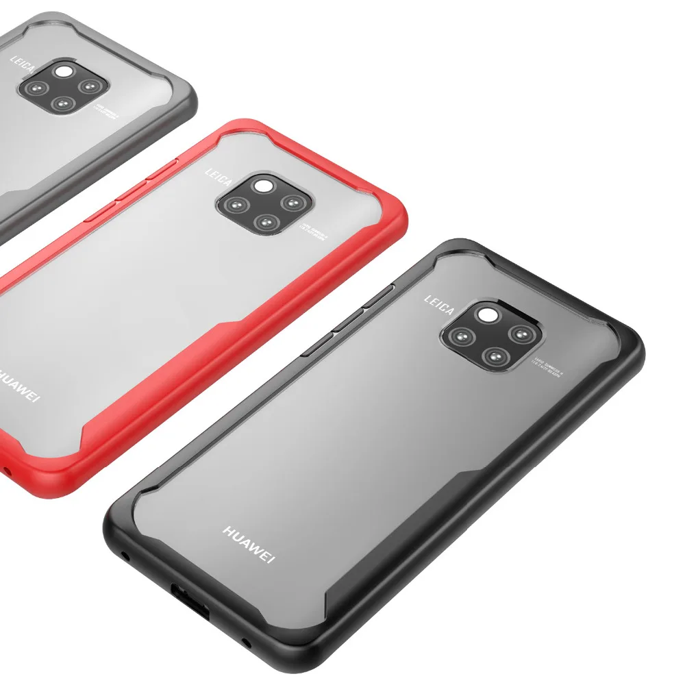 

For Huawei Mate 20 Pro Case Soft Silicone+Transparent PC Armor Protective Back cover Case for Huawei Mate 20 Mate20 Lite Shell