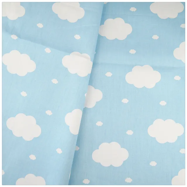 100 Cotton Fabric Blue Clouds Baby Bedding Decoration Diy Fabrics