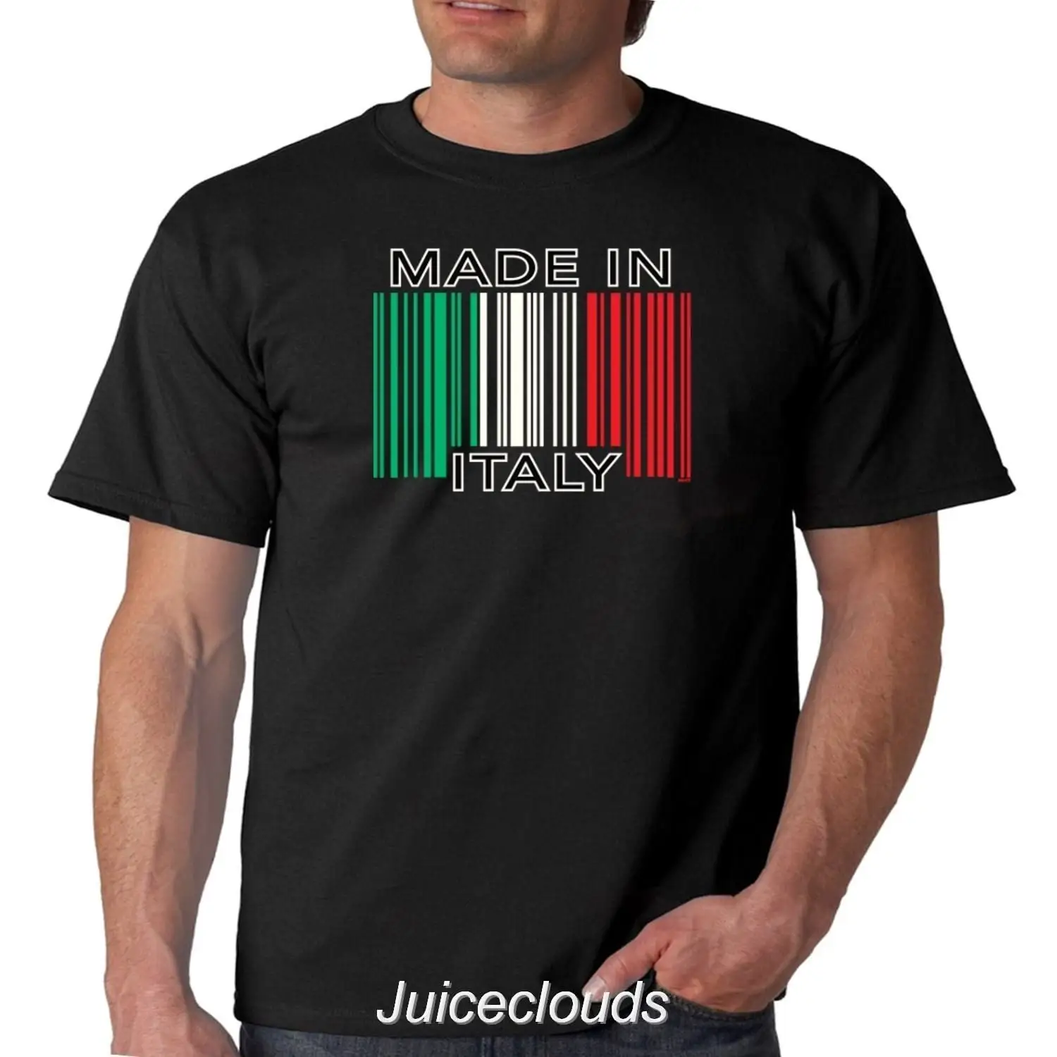 Забавная итальянская гордыня Мужская футболка Сделано в Италии Флаг Футболка