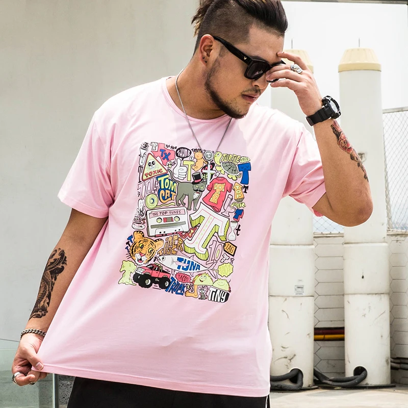 

Summer 2019 Cotton T-Shirts Men's Big Size XXL-8XL T Shirts Slim Fit Fashion TopsBig Size Short Sleeve Custom Funny Whi