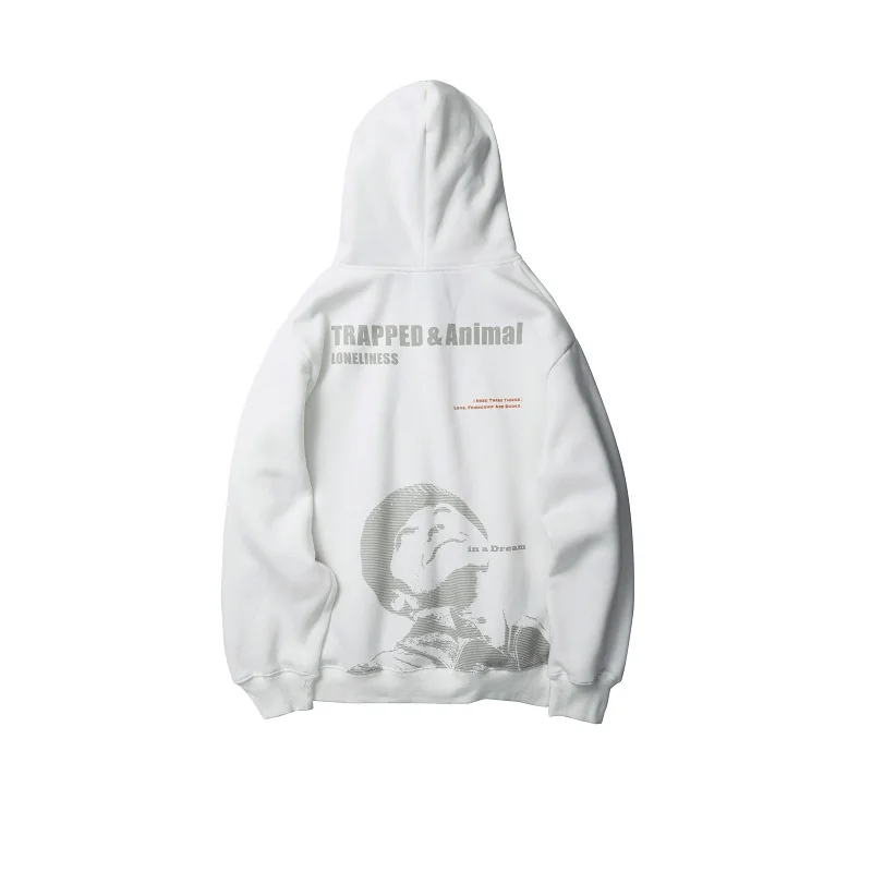 white QoolXCWear пуловер с буквенным принтом толстовки для мужчин/женщин Повседневная Уличная одежда с капюшоном свободные толстовки хип-хоп мужские топы - Цвет: white