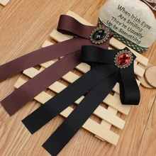 Элегантный для мужчин и женщин унисекс фотография Ретро рубашка воротник галстук-бабочка британские Стразы Косплей Униформа длинная бабочка лента галстук-бабочка