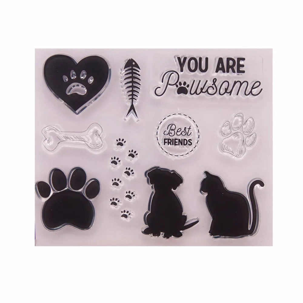

Dog Cat Clear Silicone Seal Stamp for DIY Album Scrapbooking Photo Card Decor