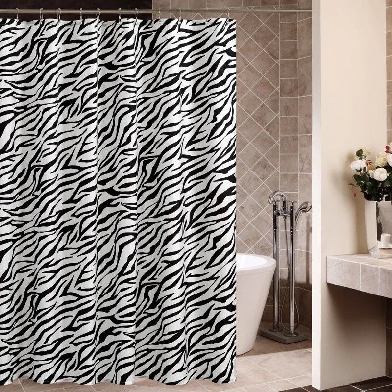 High end atmospheric shower curtain zebra pattern polyester cloth