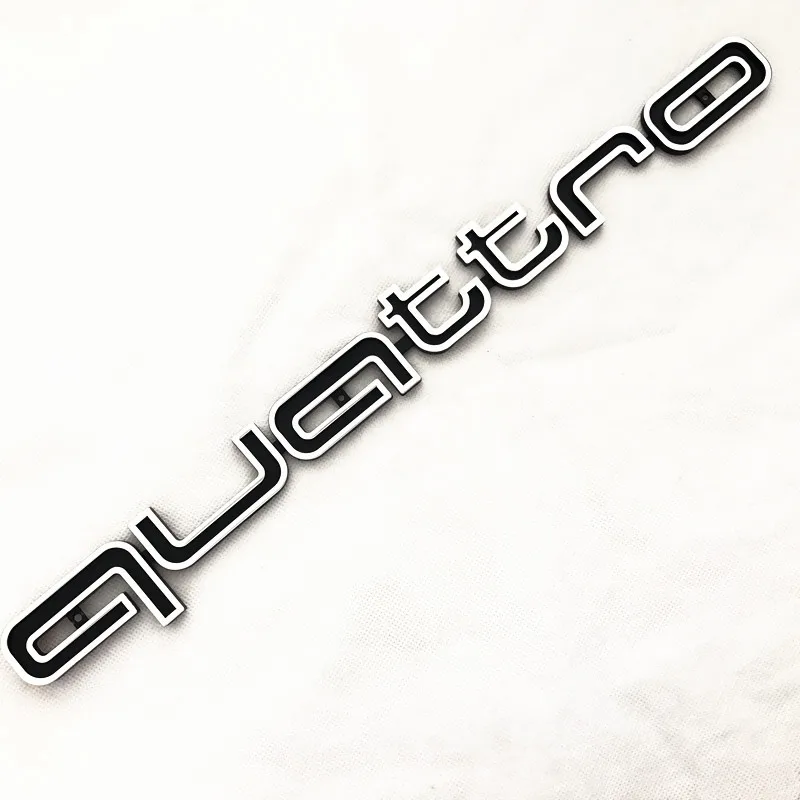 High quality Quattro Logo Emblem Badge Car Stick ABS Stickers front grill Lower trim For Audi A4 A5 A6 A7 RS5 RS6 RS7 RS Q3