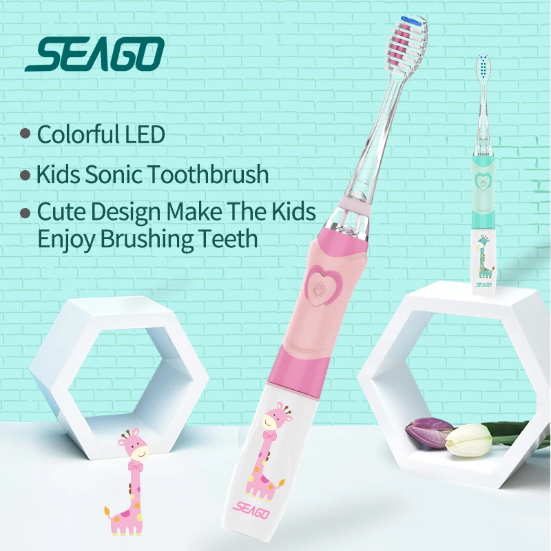 SEAGO Sonic Electric Toothbrush kids Battery Cartoon with Colorful LED Waterproof Soft Oral Hygiene Massage Teeth Care SG977 SEAGO Sonic Electric Toothbrush kids Battery Cartoon with Colorful LED Waterproof Soft Oral Hygiene Massage Teeth Care SG977
