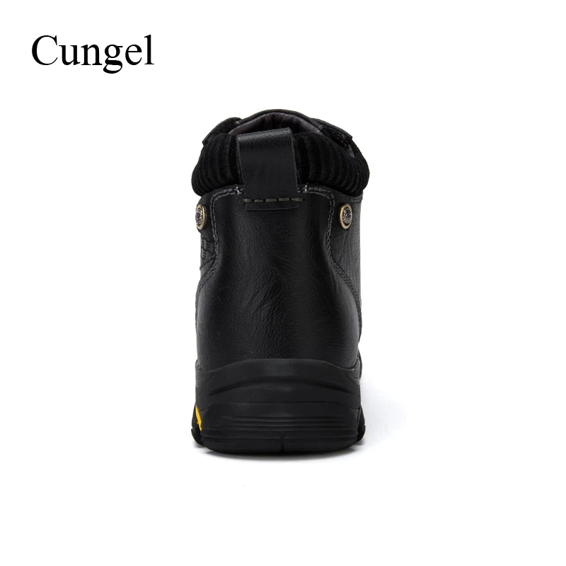 Cungel الشتاء أحذية الرجال في الهواء الطلق الرحلات أحذية التنزه الدفء أفخم ارتداء مقاومة جلد الأحذية الجبلية تسلق أحذية
