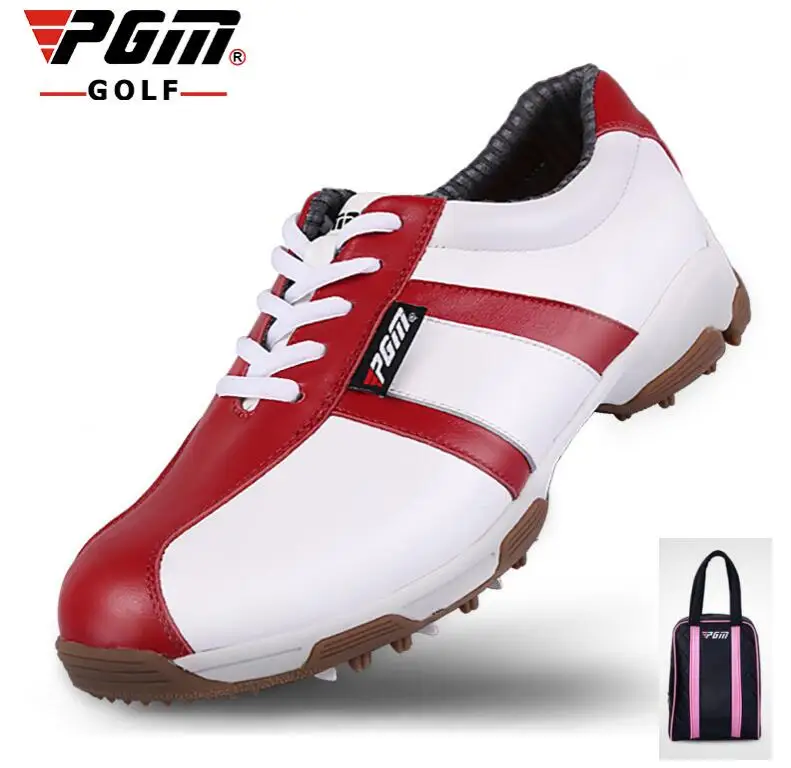 PGM Genuine Leather golf shoes women's Non slip patent Golf Sneakers