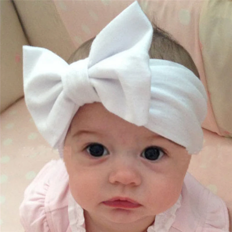 

1PCS Kawaii Baby Girls Kids Bow Hairband Headband Stretch Soft Cotton Turban Bowknot Head Wraps Hair Band Accessories