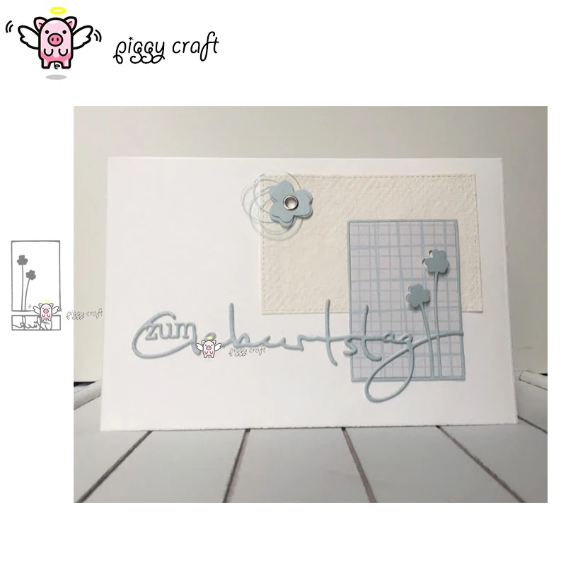 

Piggy Craft metal cutting dies cut die mold Flower branch letters frame Scrapbook paper craft knife mould blade punch stencils