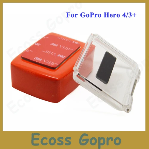 

Gopro hero 4/3+ backdoor case cover +Floaty Float Box+3M Adhesive Anti Sink Sticker For go pro hero3+/4