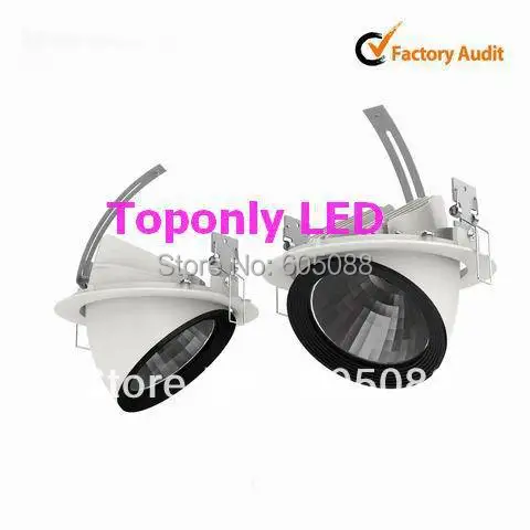

high quality 35w gimbal rotatable downlight Epistar cob led AC100-240v color white 2000lm 18pcs/lot EMS/DHL/FEDEX free shipping