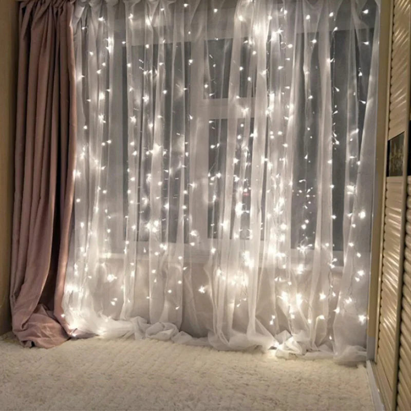 

US Plug 4.5*3m LED Icicle String Lights garland Fairy Curtain Lights Christmas Outdoor Home Wedding/Garden/Holiday Decoration