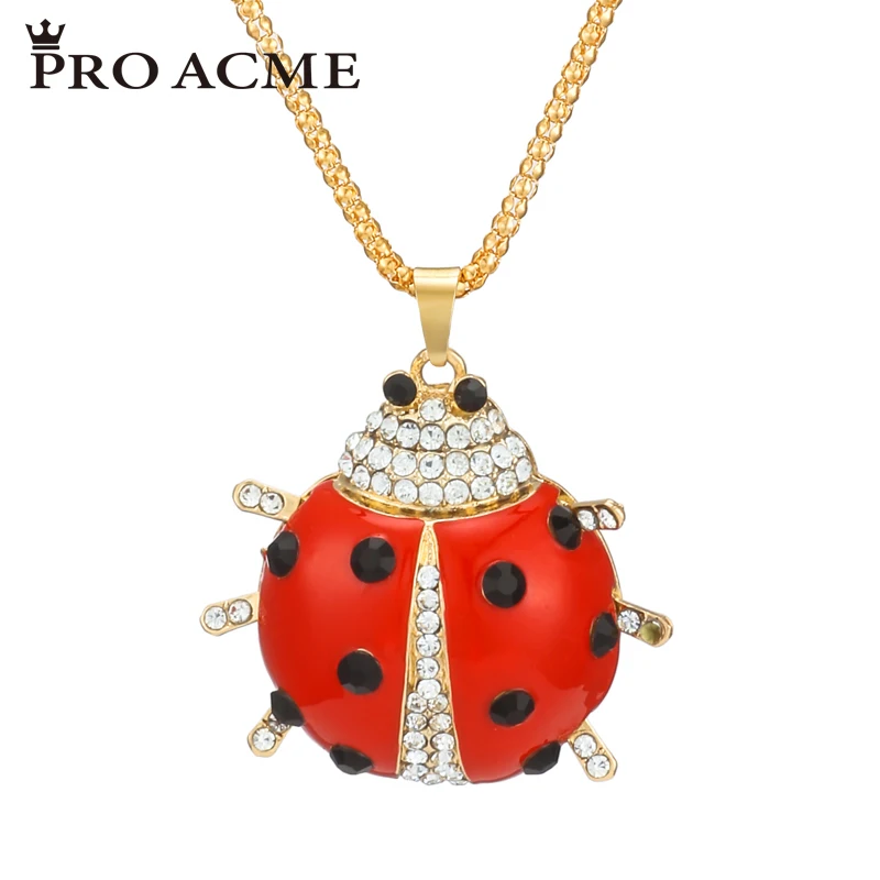 Pro acme красной эмалью Битлз Божья коровка Ожерелья для мужчин Подвески Для женщин