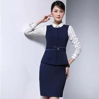 

Spring Autumn Professional Blazers Suits Vest and Skirt For Ladies Skirt Suits Business Women Wok Wear Outfits Uniform Styles