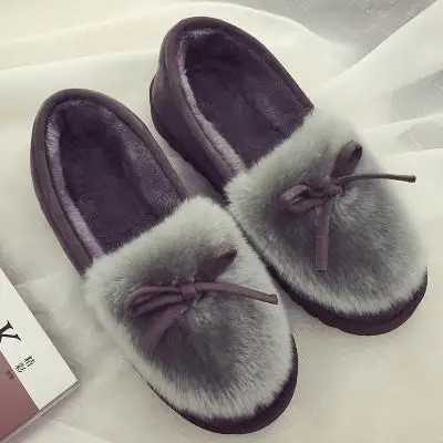 snow faux fur platform slip on loafer