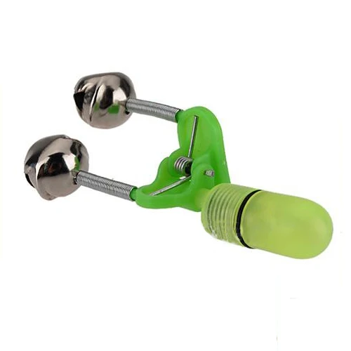 

New 6x Fish Fishing Rod Tip Strike Bite Alert Alarm Two Bells Clip Night Led Light