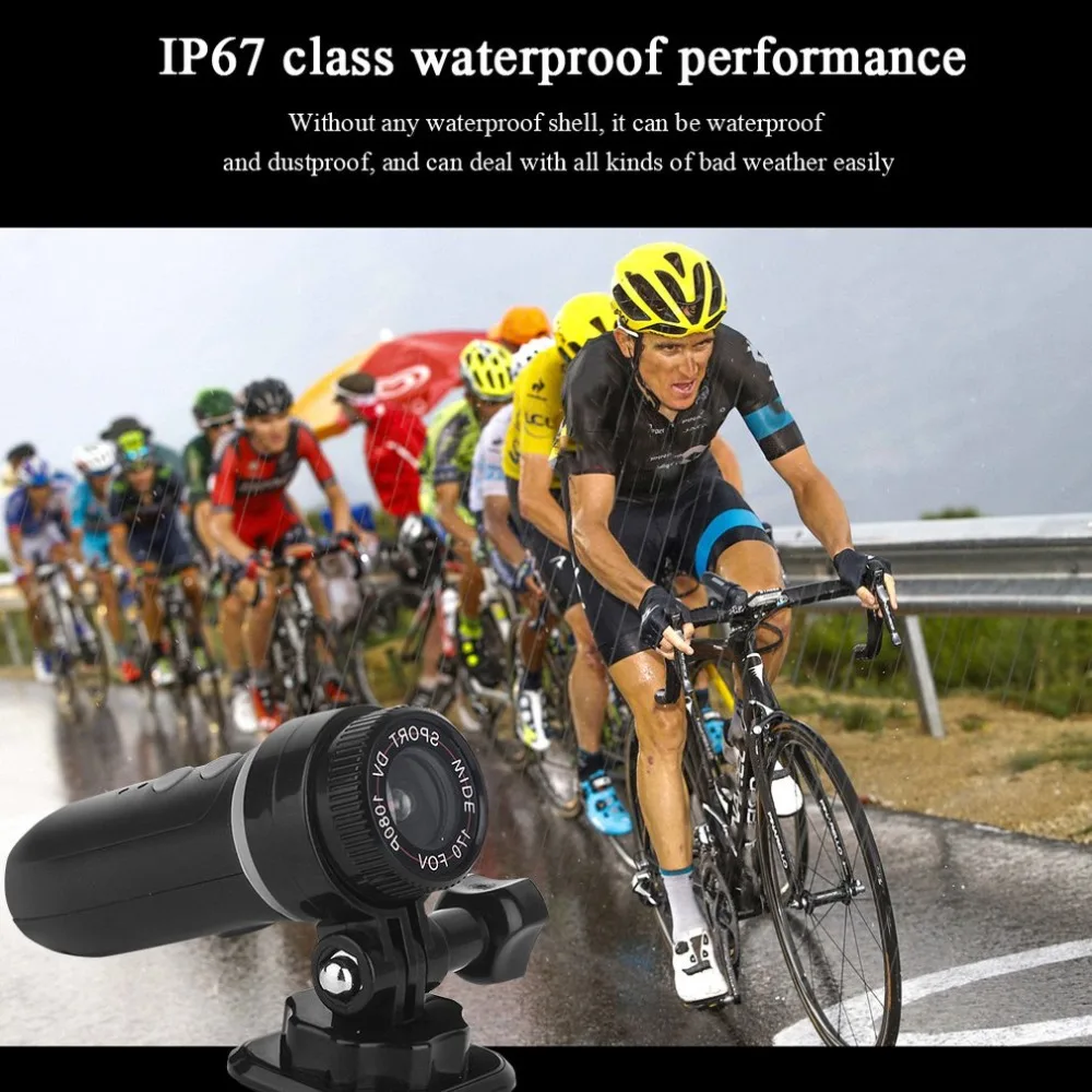 

T01 Motorcycle Bicycle Camera Helmet Sport Action DVR HD720 TF Card 32 GB 140 Wide Angle Loop Recording Antishake