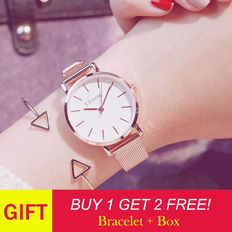 

Women Watch Bracelet Set Luxury Rose Gold Ladies Dress Wristwatch Female Stainless Steel Quartz Clock Gift Box relogios feminino