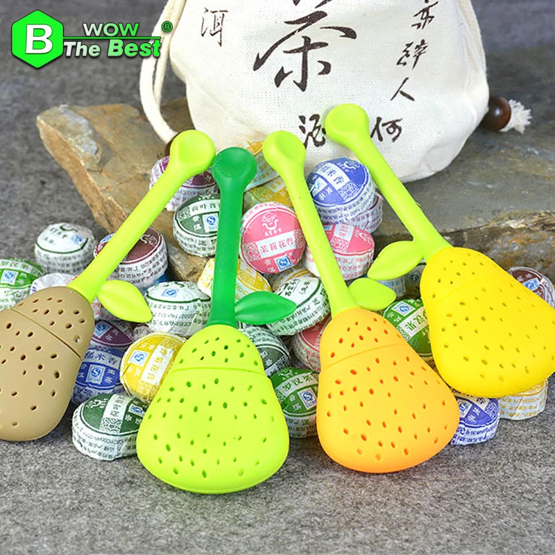  Pear Tea Strainer + 10 kinds of Flavor 50pcs Puer Tea Chinese tea, Pu er Chinese food with Filter 