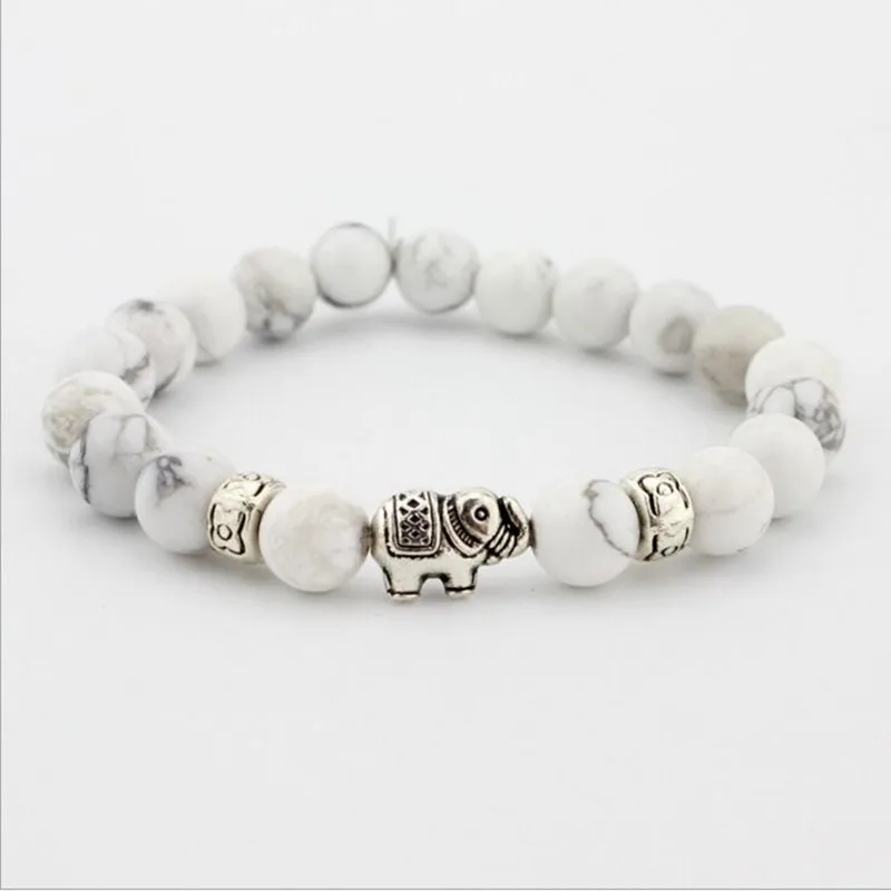 

Natural Stone Bead Buddha Bracelets For Women Men Jewelry Black Lava Druzy Gift Bracelets Elephant Bangles Pulseras