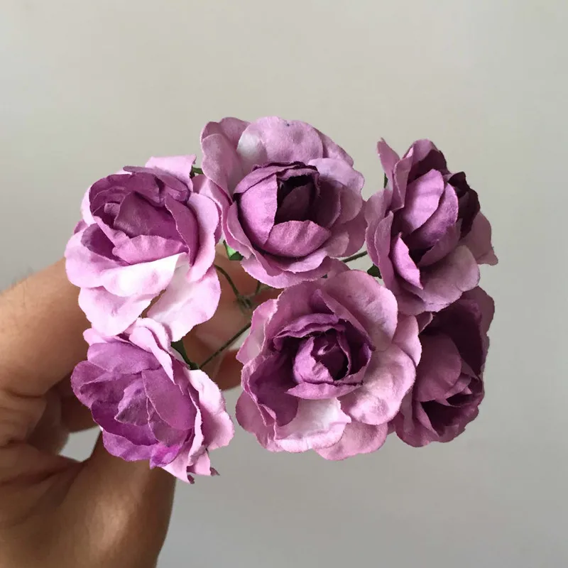 

144pcs 3cm Handmade Artificial Mini Scrapbooking Paper Rose Flowers For Wedding Garland Candy Box Decoration
