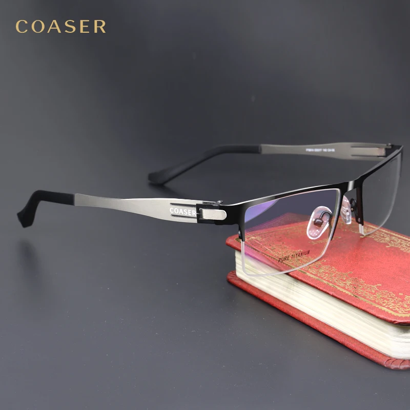 Germany IC Quality Stainless Steel metal frame Glasses Men Square
