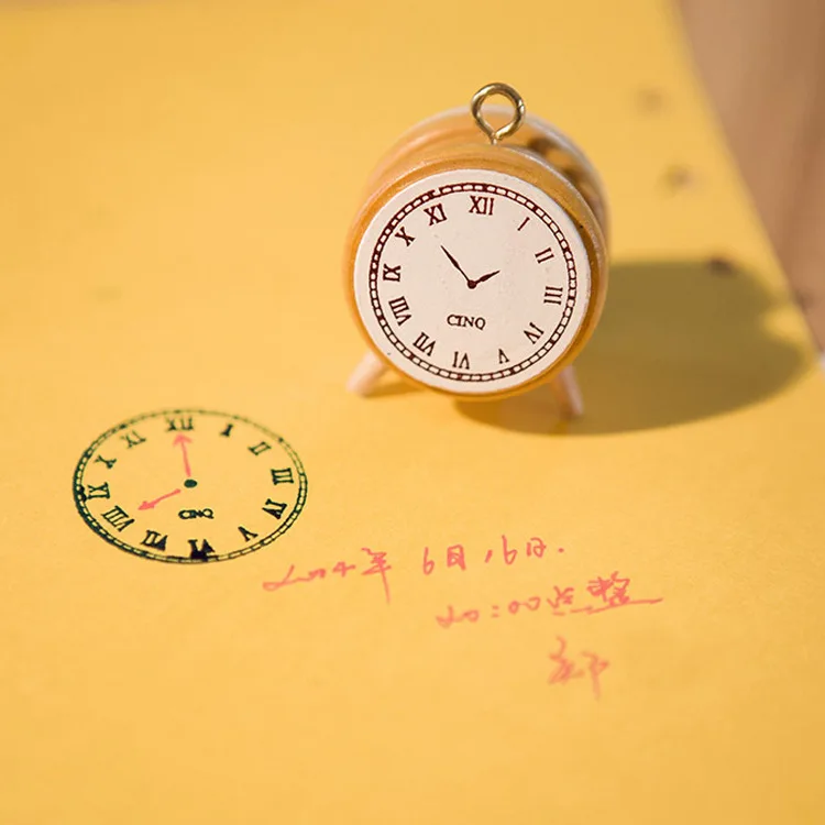 Clock Time Plan Wooden DIY Stamp Set Student Prize Promotional Gift Stationery Clock Time Plan Wooden DIY Stamp Set Student Prize Promotional Gift Stationery