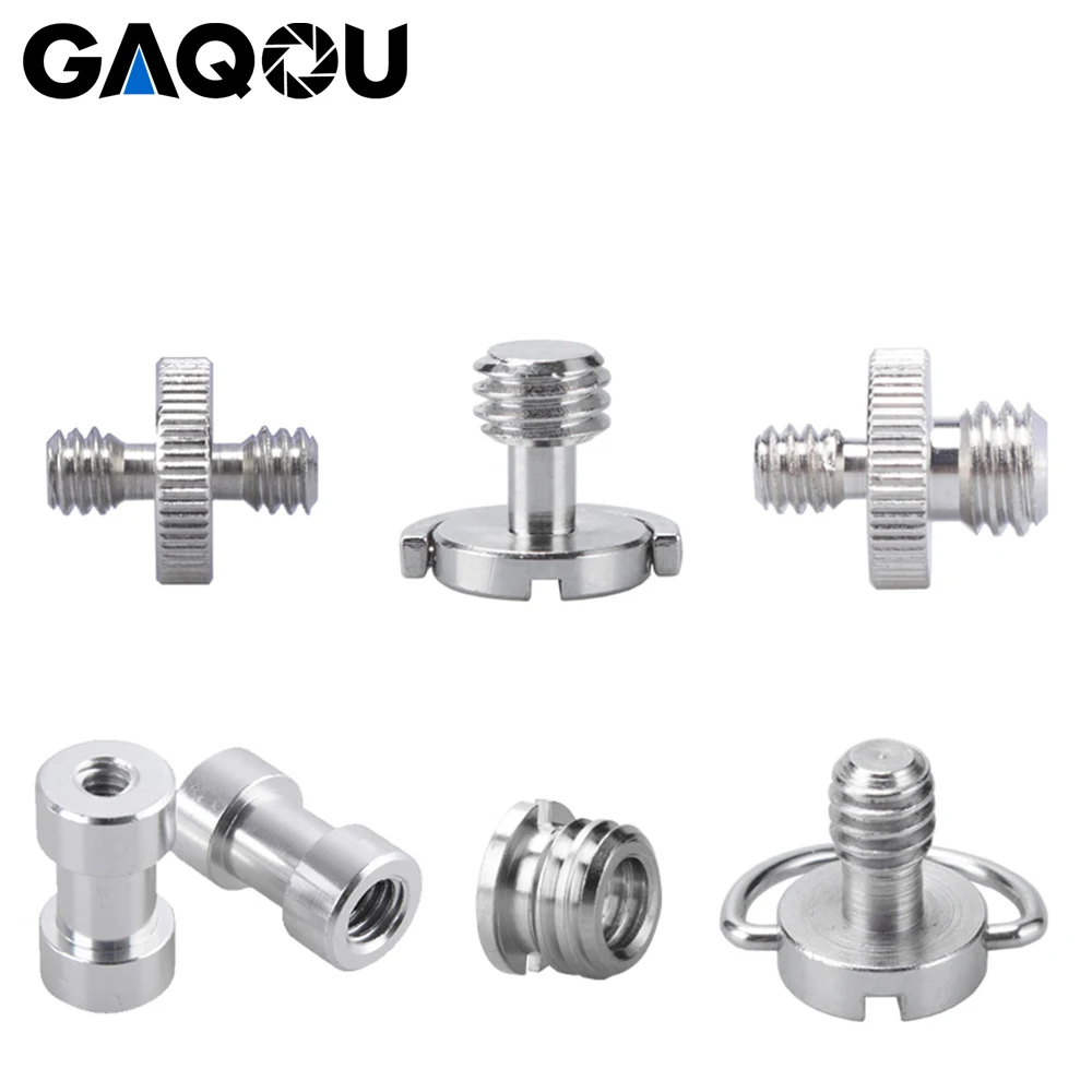 

GAQOU 1/4" 3/8" Male Female Thread Screw Mount Adapter Tripod Plate Screw EB Mount for Camera Flash Tripod Light Stand Metal