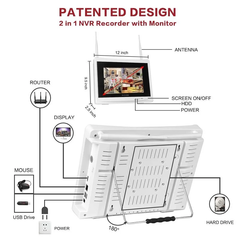 Yeskamo Wireless Security Camera System Cctv Kit With Four 1080p Wifi Camera And One 11 7 Lcd Monitor Built In 2tb Hard Drive Cctv Kit System Cctvsecurity Camera System Aliexpress