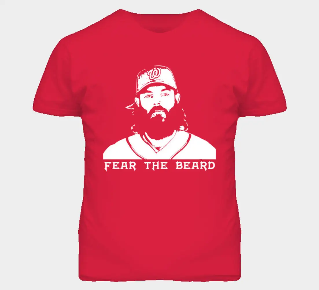 Baseballer Fear The Beard Washington Jayson Worth футболка скидка горячая новинка | Мужская одежда