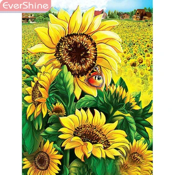 

EverShine 5D Sunflowers diamond Painting Flower Diamond Embroidery Full Display Picture Of Rhinestones Diamond Mosaic Home Decor