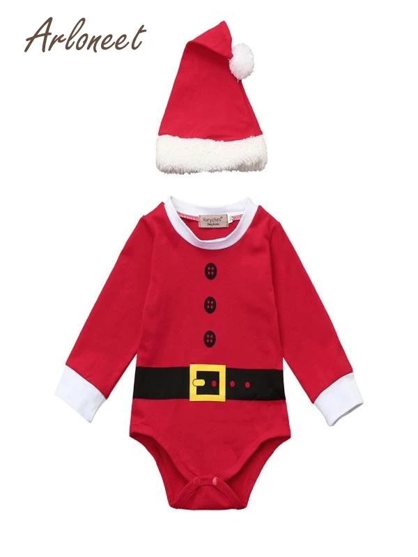 

ARLONEET baby clothes for girs boys Christmas long-sleeved romper+hat 2pcs suits party Clothing Sets Christmas Gift winter 2018