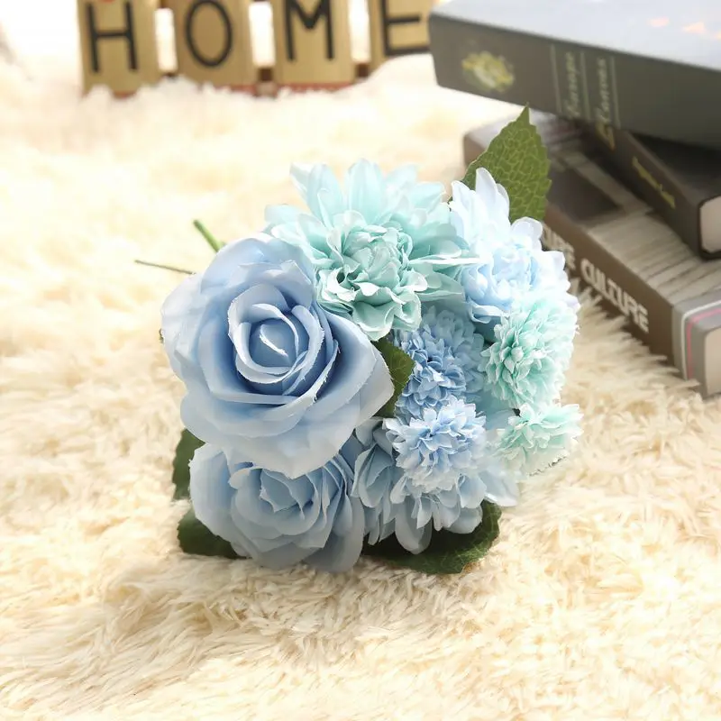Silk Flower Roses Artificial Flowers for Wedding Decoration Silk Dahlia Hybrid Flower for Home Decor Fall Vivid Fake Leaf Flower Silk Flower Roses Artificial Flowers for Wedding Decoration Silk Dahlia Hybrid Flower for Home Decor Fall Vivid Fake Leaf Flower