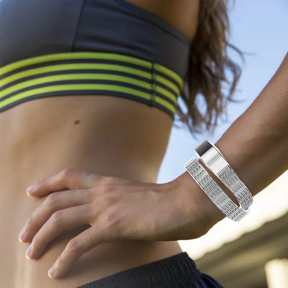 HL браслет из натуральной нержавеющей стали ремешок для Fitbit Alta hr/Fitbit часы Alta Прямая SEP12#2